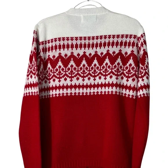 Vintage Christmas Red Jersild Cardigan Women Metal‎ Buttons 80s Sweater M - Picture 9 of 9